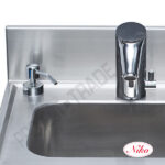 Wall mounted hand-wash basin with photocell tap and soap doser, s/s - Image 2