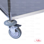 Trolley with two shelves, round tube frame, stainless steel - Image 3