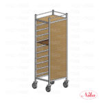 Kolica za povrat poslužavnika, konstrukcija inox cijevi / inox vodilice