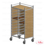 Universal tray trolley, tubular s/s frame, runners s/s - Image 2