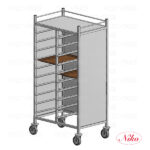 Universal tray trolley, tubular s/s frame, runners s/s - Image 3