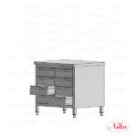 Radni stol zatvoreni s 2x4 teleskop ladice, inox