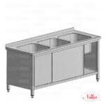 Sink cupboard with sliding doors